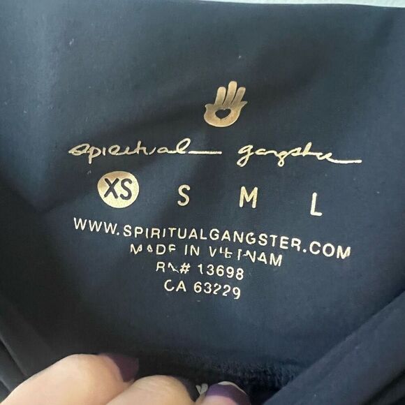 Spiritual Gangster Women's Black Rainbow Side Stripe High Rise Leggings Size XS - Picture 7 of 10